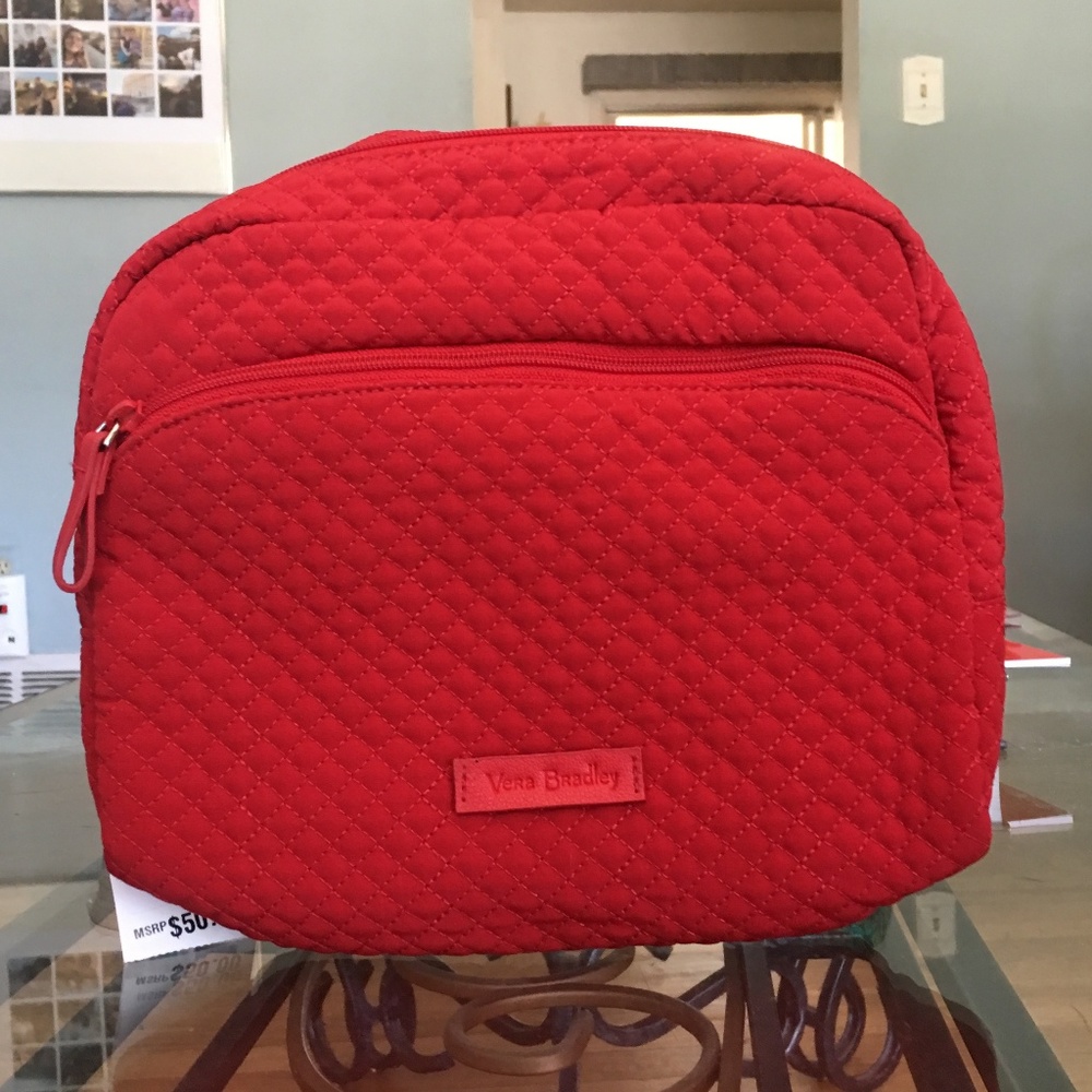 New Iconic Large Cosmetic Bag in Cardinal Red